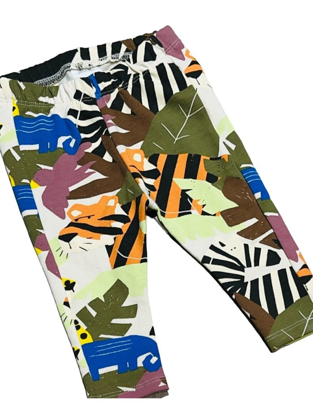Zara unisex girl boy 9-12m NWOT leggings zoo animals monkey tiger leopard zebra